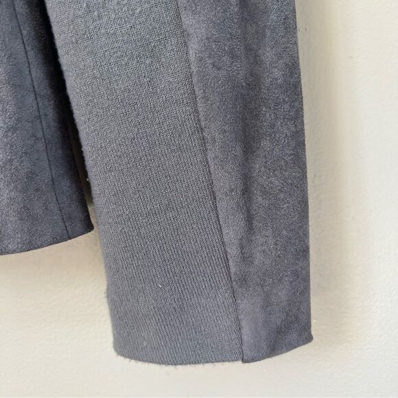 Kut from the Kloth Charcoal Faux Suede Peplum Full Zip Career Cadual Blazer SZ S - Picture 5 of 13